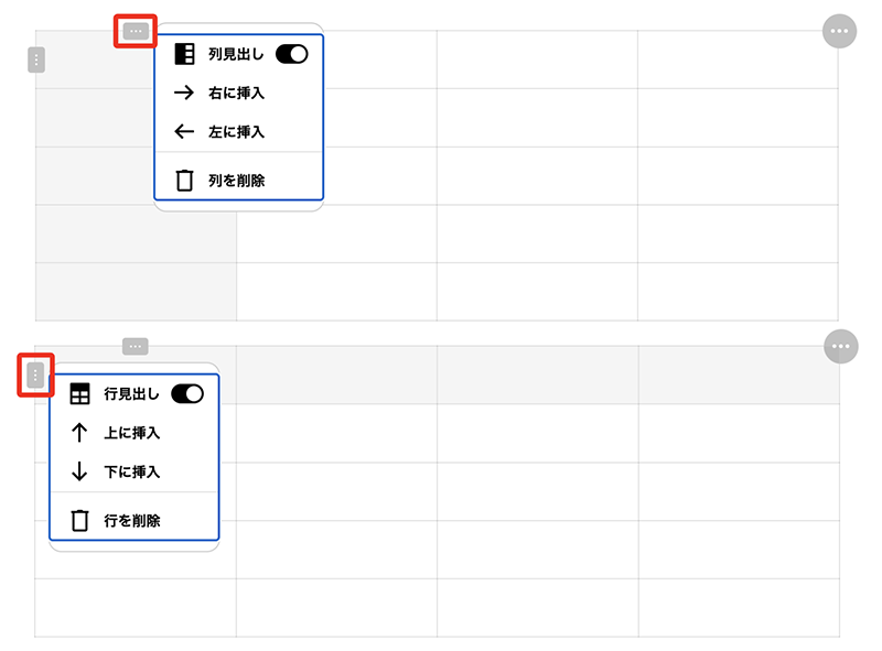 表の作成・挿入