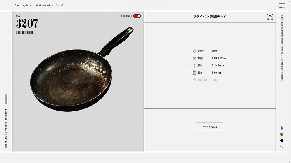 一つひとつのフライパンを分析し、データをまとめた