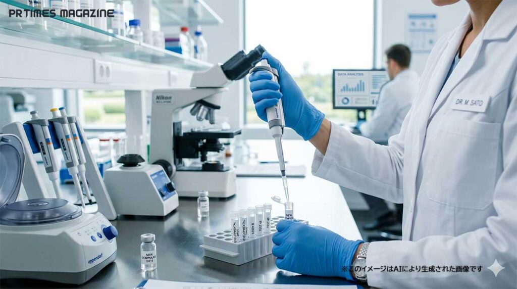 AI生成による画像 新薬開発イメージ