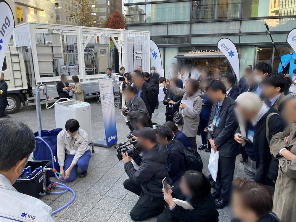 水ing株式会社 屋外展示プレスツアーの様子